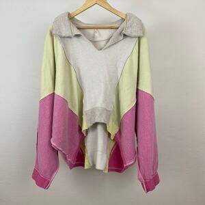 Free People Sidewalk Sweatshirt - Heather Bolt Combo  - Small